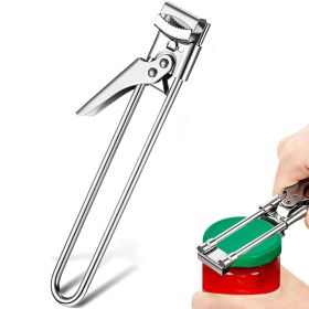 1pc Can Opener; Adjustable Jar & Bottle Opener; Multifunctional Stainless Steel Manual Can Opener Jar Lid Gripper; Easy Open Adjustable Jar Opener