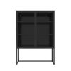 47.2 inches high Metal Storage Cabinet with 2 Mesh Doors;  Suitable for Office;  Dining Room and Living Room