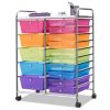 15 Drawer Rolling Storage Cart Tools Scrapbook Paper Office School Organizer