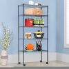 5-Shelf Steel Wire Tier Layer Shelving;  Storage Rack; Black;  60"x30"x14"