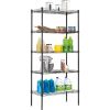 Adjustable Storage Shelves Metal Storage Shelf;  750 pounds;  Black;  21.5L x 11.6W x 47.6H