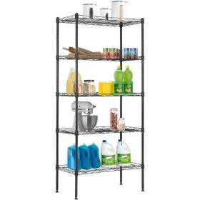 Adjustable Storage Shelves Metal Storage Shelf;  750 pounds;  Black;  21.5L x 11.6W x 47.6H