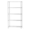 5 Shelf Wire Shelving Storage Unit; Silver