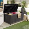 Outdoor Storage Box 120 Gallon Waterproof Deck Box for Furniture Outdoor Storage; Black