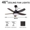 46 Inch Ceiling Fan with LED Lights(Black)