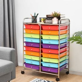 20 Drawer Rolling Storage Cart Tools Scrapbook Paper Organizer Office Multicolor