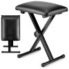 5 Core Keyboard Bench Adjustable Piano Stool Comfortable Thick Padded Heavy Duty Musician Seat - KBB 02 BLK