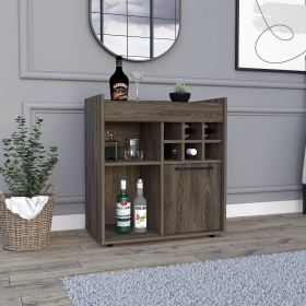 Whitlock 6-Bottle 2-Shelf Bar Cabinet Dark Walnut