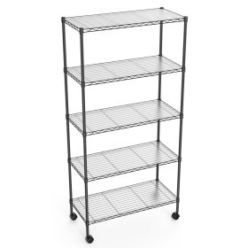 5 Tier Shelf Wire Shelving Unit, NSF Heavy Duty Wire Shelf Metal Large Storage Shelves Height Adjustable Utility for Garage Kitchen Office Commercial