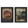 "Warm Home Setting Collection" 2-Piece Vignette By Susan Boyer, Printed Wall Art, Ready To Hang Framed Poster, Black Frame