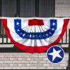 USA Pleated Fan Flag 4x8 Feet American USA Bunting Decoration Flags Embroidered Patriotic Stars & Sewn Stripes Canvas Header Brass Grommets