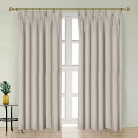 Newport Blackout Curtains for Bedroom, Linen Curtains for Living Room, Window Curtains, Room Darkening Curtains 108 Inches Long, Greige