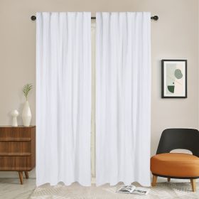 Newport Unlined Window Curtains for Bedroom, Linen Curtains for Living Room, 108 Inches Long Curtains for Living Room, Soft White