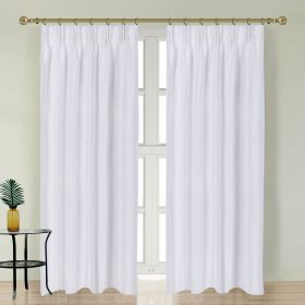 Newport Cotton Lining Window Curtains for Bedroom, Linen Curtains for Living Room, 108 Inches Long Curtains for Living Room, White