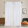 Newport Unlined Window Curtains for Bedroom, Linen Curtains for Living Room, 96 Inches Long Curtains for Living Room, Soft White