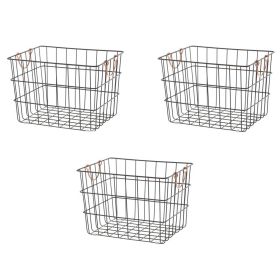 Large Rectangle Wire Orb Baskets, Set of 3