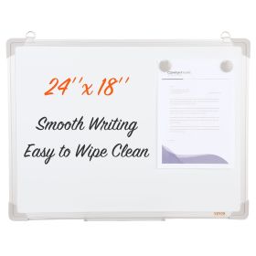 VEVOR Magnetic Whiteboard, 24 x 18 Inches, Dry Erase Board for Wall with Aluminum Frame, White Board Includes 1 Magnetic Erase & 2 Dry Erase Marker &