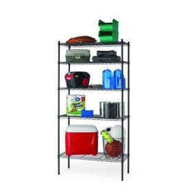 Hyper Tough 5 Tier Wire Shelf; Black; 1750 lb Capacity