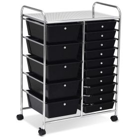 15 Drawer Rolling Organizer Trolley Utility Storage Tools Scrapbooking Paper Multipurpose