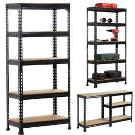 5-tier Metal Shelving Unit Adjustable Garage Storage Utility Rack Heavy Duty Shelves Organization Multipurpose Shelf Warehouse Basement Kitchen Living