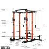 Power cage with LAT PullDown and Weight Storage Rack Optional Weight Bench, 1400 lb Capacity Power Rack for Home and Garage Gyms, Multiple Accessory S