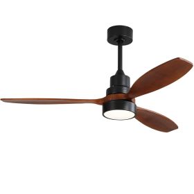 52 Inch Integrated LED Indoor Low Profile Ceiling Fan with Light and Remote Control for Patio Living Room