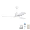 54 Inch White ABS Ceiling Fan 6 Speed Smart Remote Control Dimmable Reversible DC Motor For Living Room