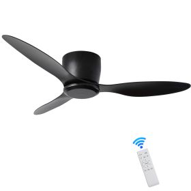 42" Flush Mount Ceiling Fan without light, 3 Reversible Blades, with 6 Speeds Reversible DC Motor,Low Profile Ceiling Fan with no light for Living Roo