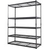 VEVOR Storage Shelving Unit, 5-Tier Adjustable, 2000 lbs Capacity, Heavy Duty Garage Shelves Metal Organizer Wire Rack, Black, 60" L x 24" W x 78" H f