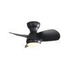 23 Inch Bedroom Ceiling Fan With 3 Color Dimmable 3 ABS Blades Remote Control DC Motor Black With 18W Led Light