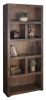 Bridgevine Home Sausalito 79 inch high Bookcase, No Assembly Required, Whiskey Finish