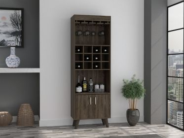 Kisco 1-Drawer 2-Shelf Bar Cabinet Dark Walnut