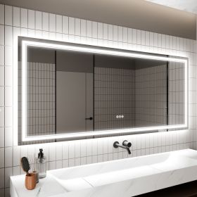 LED Bathroom Mirror, 32x72 inch Bathroom Vanity Mirrors with Lights, Mirrors for Wall with Smart Touch Button, Anti-Fog, Memory Function, Stepless Dim