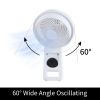 Simple Deluxe 7 inch Wall Mount Fan, 3 Speeds & 3 Modes, 15 Hours Timer, 60¬∞ Oscillating Circulating Fan, with Remote Control, Air Circulation Fan fo