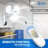 Simple Deluxe 2 Pack-16 Inch Digital Wall Mount Fan with Remote Control 3 Oscillating Modes, 3 Speed, 72 Inches Power Cord, White, 2 Exhaust