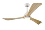 52" Ceiling Fan with Lights Remote Control,Quiet DC Motor 3 Blade Ceiling Fans 6 Speed Levels,Reversible Ceiling Fan, for Patio Living Room, Bedroom,