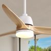 56 Inch Ceiling Fan Light With 6 Speed Remote Energy-saving DC Motor Matte White