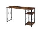 Vadna Writing Desk; Weathered Oak & Black Finish