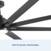 72'' Indoor Smart Black Ceiling Fan with LED light and App Remote Control