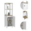 Hanover 4-Shelf Linen Cabinet Light Oak and White