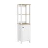 Hanover 4-Shelf Linen Cabinet Light Oak and White