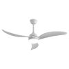 52 Inch Ceiling Fan With Dimmable Led Light 3 Solid Wood Blades Remote Control Reversible DC Motor White For Living Room