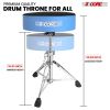 5 Core Drum Throne Comfortable Padded Stool Height Adjustable Music DJ Chair Heavy Duty Seat - DS CH BLU VEL HD