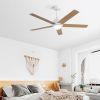 52 Inch Modern Ceiling Fan With 3 Speed Wind 5 Plywood Blades Remote Control AC Motor With Light