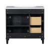 36'' Bathroom Vanity with Top Resin Sink, Freestanding Bathroom Storage Cabinet with 2 Drawers and a Tip-out Drawer, Solid Wood Frame Vanity Set, Heig