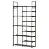 9 Tiers Plus 5 Tiers Shoe Rack Metal Shoe Storage Shelf Free Standing Large Shoe Stand 28+ Pairs Shoe Tower Unit Tall Shoe Organizer with Side Hooks f