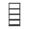 5 Tier 18"x 36"x70.2" Ventilated Plastic Wall Shelf Unit;  750lb Capacity;  Black