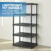 5 Tier 24"x 36"x 70.2" Plastic Ventilated Shelf Unit; 1000 lbs. Capacity;  Black