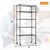 5-Shelf Steel Wire Tier Layer Shelving;  Storage Rack; Black;  60"x30"x14"