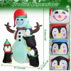 5.9FT Christmas Inflatable Outdoor Decoration Snowman Penguin Blow Up Yard Decoration with LED Light Built-in Air Blower for Winter Holiday Xmas Garde